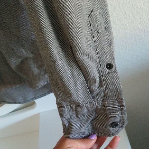 Zoo York Long Sleeve Button Up Shirt Gray Medium - Picture 4 of 6